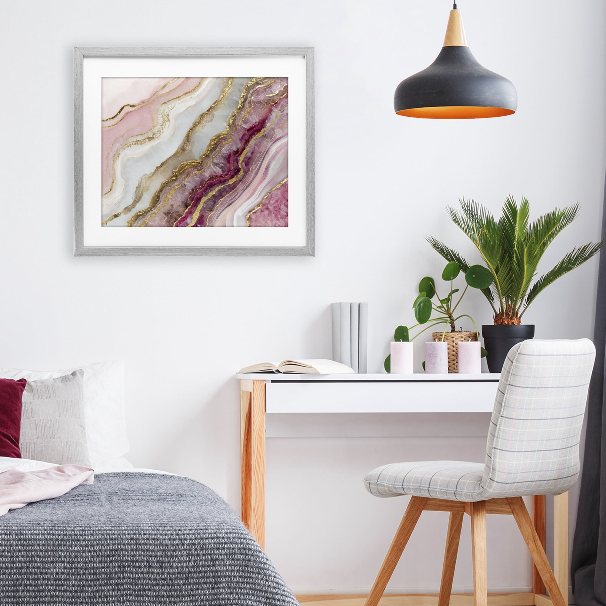 Stupell Industries Frozen Petal Stone Gray Framed Print Under Glass, design by Svetlana Aleynikova