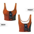 thumbnail image 5 of Fotbe Orange Net Fishing Boat Pattern Womens' Sports Bra Longline Wirefree Padded with Medium Support Sports Moisture-Wicking Workou Vest,Tank Top-Large, 5 of 7