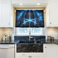 thumbnail image 5 of Basketball with Blue Light Half Window Tier Curtains 36 Inch Blackout Thermal Insulating Kitchen Linen Tier Curtains for Kitchen, Bathroom, Cafe Home Decor, 5 of 7