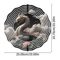 thumbnail image 4 of Majestic White Dragon Metal Wind Spinner with Golden Accents - Serene Design for Yard & Garden Decor, 4 of 6
