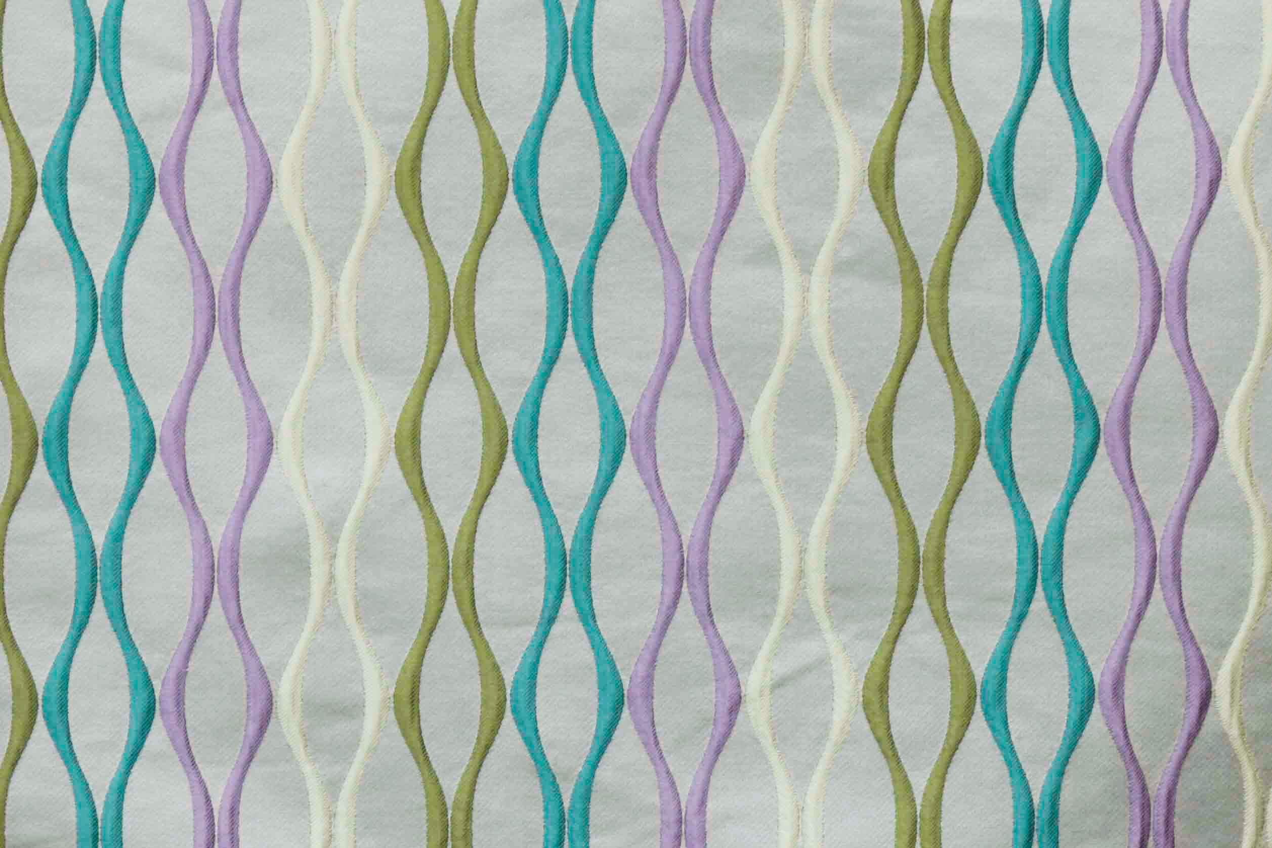 Fabric Mart Direct Multi Color Jacquard Fabric By The Yard, 54 inches or 137 cm width, 16 Continuous Yards Multi Jacquard Fabric, Stripes Swirls, Upholstery Drapery Curtain Wholesale Fabric