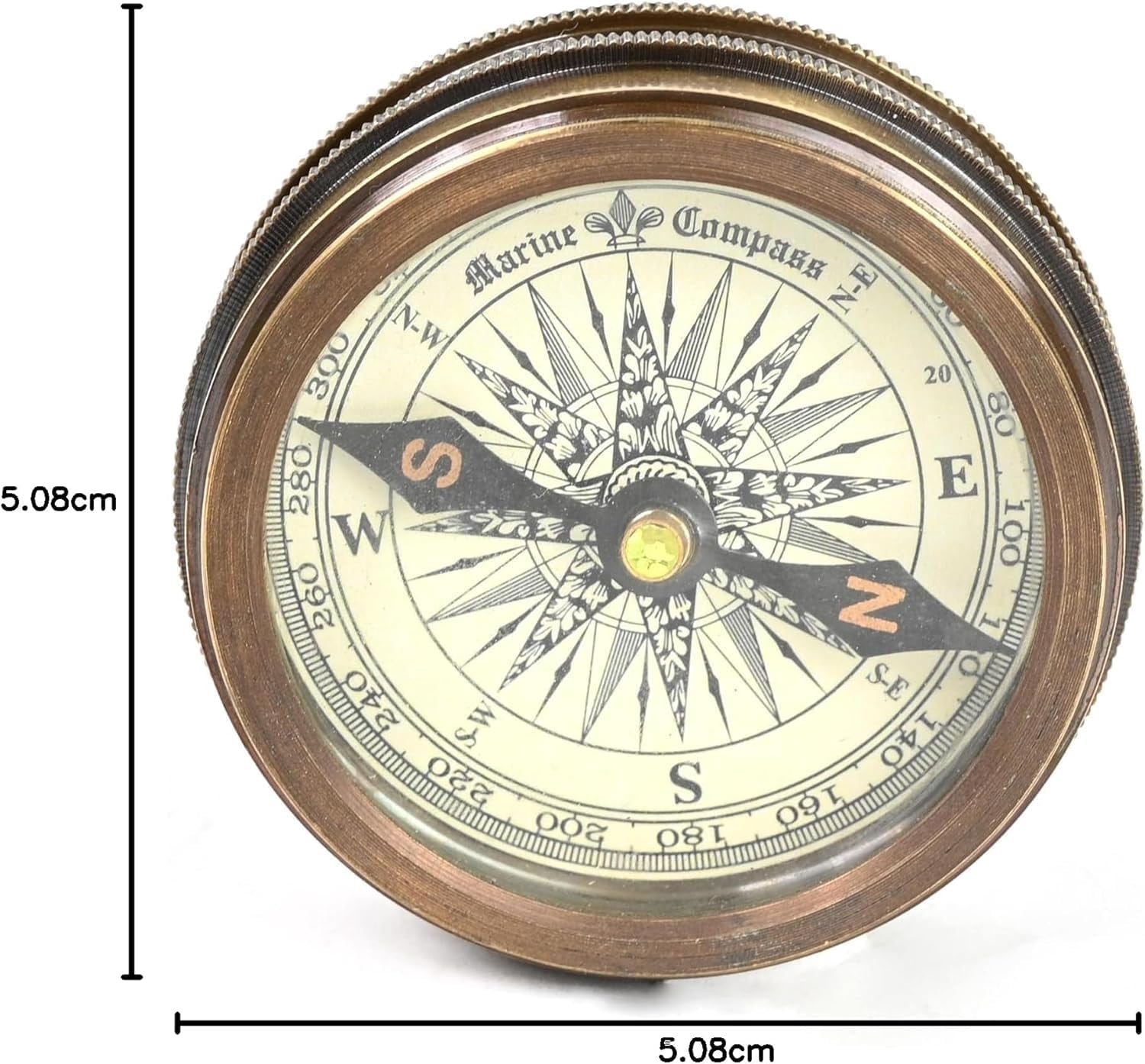 Marine Pocket Compass 1920, Vintage Brass Nautical Compass with Robert Frost Poem