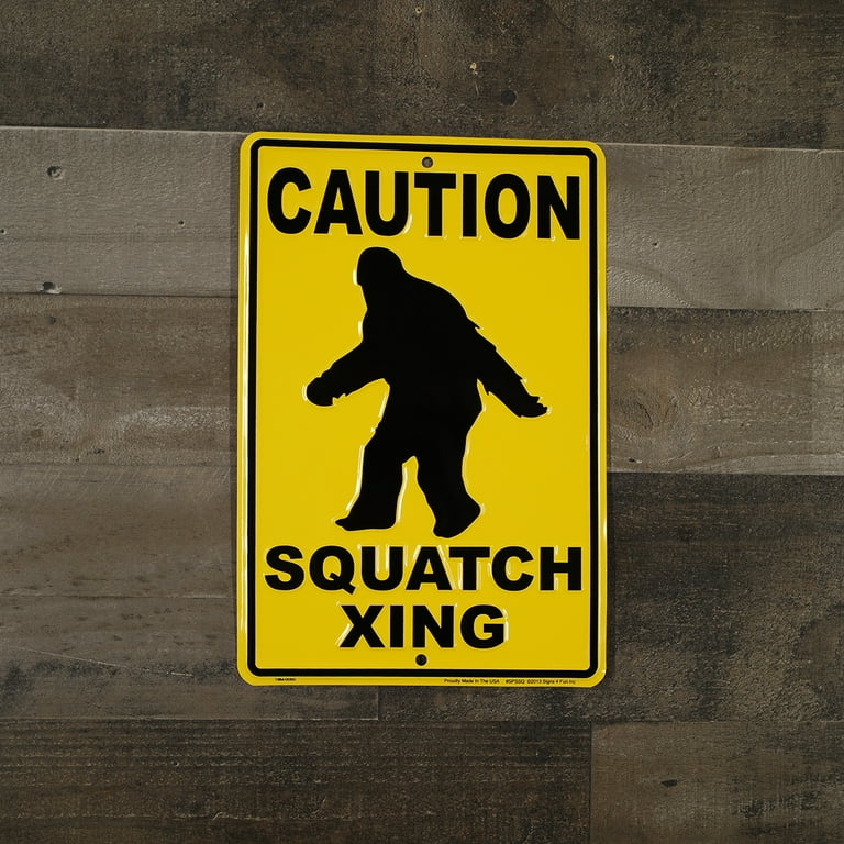 Sasquatch Crossing Funny Novelty Warning Sign Bigfoot Xing Man Cave Wall Decor Sasquatch Crossing Funny Novelty Warning Sign Bigfoot Xing Man Cave Wall Decor