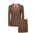 thumbnail image 2 of HBDesign Mens Summer 2 Piece Double Breasted Suit Set Quick Dry Peak Lapel Blazer Pants Business Formal Wedding, 2 of 6