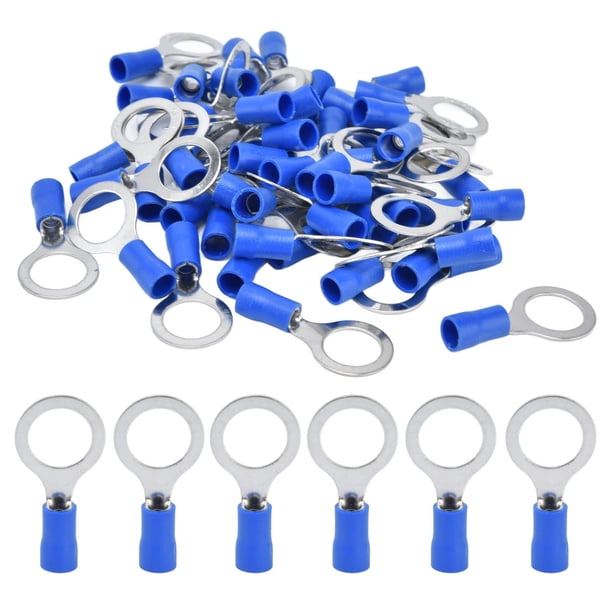 Conectores De Crimpado De Cable Eléctrico, Cobre RV5.5-12 AWG 12-10 Terminales De Anillo Aislados Seguros Para Cable De 4-6 Mm² Para Proyectos Electrónicos ANGGREK Insulated Ring Terminals
