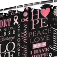 thumbnail image 3 of Pink Breast Cancer Awareness Pattern Shower Curtain 36"x72" ,Bathroom Decorative Shower Curtains Set with 12 Hooks,Modern Waterproof Washable Shower Curtain, 3 of 6