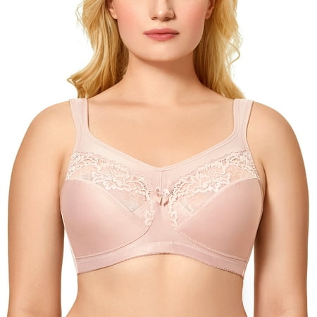 

DELIMIRA Women s Wireless Minimizer Support Unlined Full Coverage Plus Size Bra