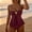 SwimwearA796-Wine, variant on LEKWK Tankini Swimsuits for Women Two Piece Peplum Ruffle Hem Shell Detail Push Up Top High Waisted Bottom Bathing Suits Summer Beach Swim Outfits