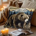 thumbnail image 6 of Latch Hook Kits Pillow Grey Bear with Mountains Stamped Pillowcase Handamade Crochet Yarn Hook and Latch Emboridery Throw Pillow cover for Home Sofa Decor 17x17inch(4), 6 of 8