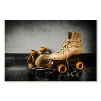 Elephant Stock Vintage Skates Pop Wall Art - Horizontal Canvas Wall Art - Living Room Wall Decor - Hobbies And Lifestyle Canvas - Beige And Black Decor - 12" x 8"