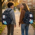 thumbnail image 3 of Aplkyhs Backpack for Girls Boys Age 6-18 Adorable School Bag Lightweight Water Resistant Multi-pocket Bookbag for Travel & Daily Use Cute Axolotl Space Planet, 3 of 7