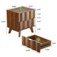 thumbnail image 7 of Wirrytor Modern Flutted NightStand with 2 Drawers, Farmhouse Sofa Table with Storage, Bedside Table for Living Room(Walnut), 7 of 7