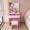 23.62"Pink, variant on Montary 23.62" Small Makeup Vanity Table with LED-Illuminated Mirror, Power Outlet, Hairdryer Holder & Stool – Compact Dressing Desk for Small Space Bedrooms(Wood)