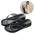 thumbnail image 2 of Flip Flops Rhinestone Fashion Non-slip All Match Beach Slippers Thong Sandals, 2 of 10