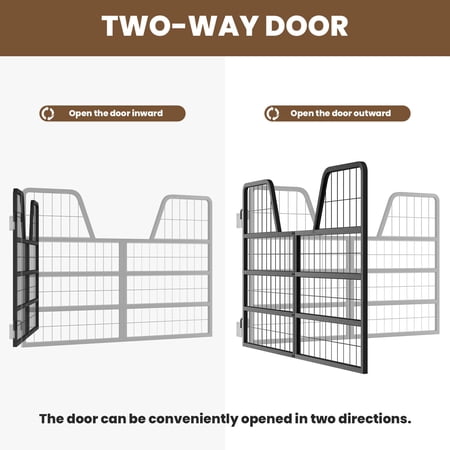 Tanfengu Heavy-Duty Steel Equine Stall Door with Two-Way Opening 48 × 31.9 × 0.8 in Horse Stable Gate for Horse Barn Livestock Farm Stable Renovation