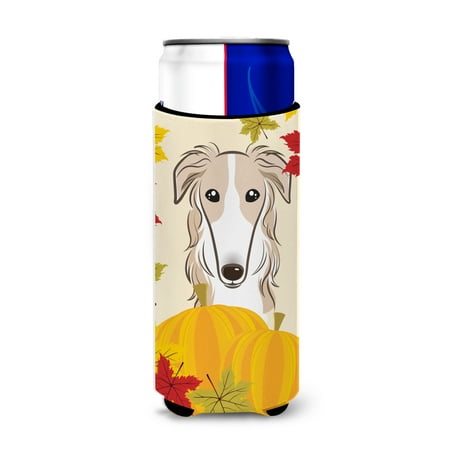 

Carolines Treasures BB2034MUK Borzoi Thanksgiving Michelob Ultra beverage Insulator for slim cans Slim Can multicolor