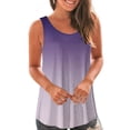thumbnail image 2 of Goodeals Tank Top Women Summer Loose Flowy Tunic Tops Color Block Shirts Gradient Blouses Basic Sleeveless Shirts Fashion Crewneck Clothes(Purple,M), 2 of 6