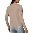 thumbnail image 6 of Gmluru Cardigan Sweaters For Women Lightweight Long Sleeve V-Neck Short Solid Color Knitted Button Hoodless Casual Outwear Khaki Outfits Fashion Clothes 2025 XL, 6 of 9