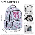 thumbnail image 5 of Garronmavis Pink Soccer Glitter Bow Girls Backpack Smooth Zippers School Bag Multi-Pocket Book Bag 17 inch for 10Y-12Y Elementary School Students Travel and Daily Use, 5 of 8