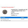 thumbnail image 2 of Crankshaft Gear - Compatible with 1990 - 1992 Volkswagen Corrado 1.8L 4-Cylinder 1991, 2 of 2