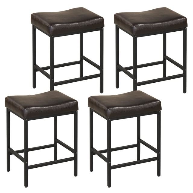 Gymax 2 Pcs Bar Stools Set of 2 25 Inch Counter Height Bar Chairs for Kitchen Island