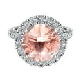 thumbnail image 4 of Morganite Engagement Rings 18K White Gold Halo Rings for Women 5.50 CT TW (G,VS1), 4 of 5