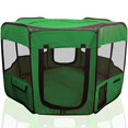 thumbnail image 1 of ToysOpoly Portable Pet Playpen Puppy Kennel - Best for Small and Medium Size Dogs and Cats - Simple Folding Design for Easy Storage (Green), 1 of 5