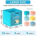 thumbnail image 4 of Godery 11" Collapsible Fabric Storage Cube Bin with Handles, Closet & Playroom Organizer Bins, Rainbow (6 pack), 4 of 8