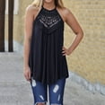 thumbnail image 2 of Ichuanyi Women's Summer Halter Spaghetti Strap Lace Hollow Flowy Tank Tops Cami Shirts Pleated Blouse T-Shirt Sleeveless Vest, 2 of 7