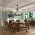 thumbnail image 2 of ACROMA  12-light Farmhouse Modern Wagon Wheel Chandelier Faux Wood Dining Room Chandelier - N/A Weathered Walnut, 2 of 5