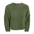 thumbnail image 4 of VISALY Turtleneck Sweatshirt Crochet Sweaters O Neck Top Long Sleeve Sweatshirt Solid Color Casual Thick Pullover Knit Sweaters Comfy Pullovers Womens Hoodies Pullover Basic Sweatshirt Green Xxl, 4 of 4