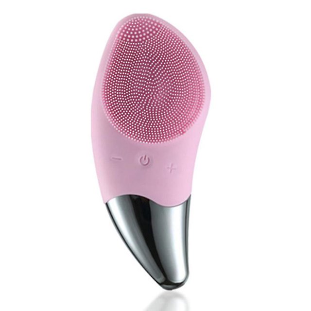 Sunrain Cepillo de limpieza facial de silicona Depurador facial sónico recargable, U