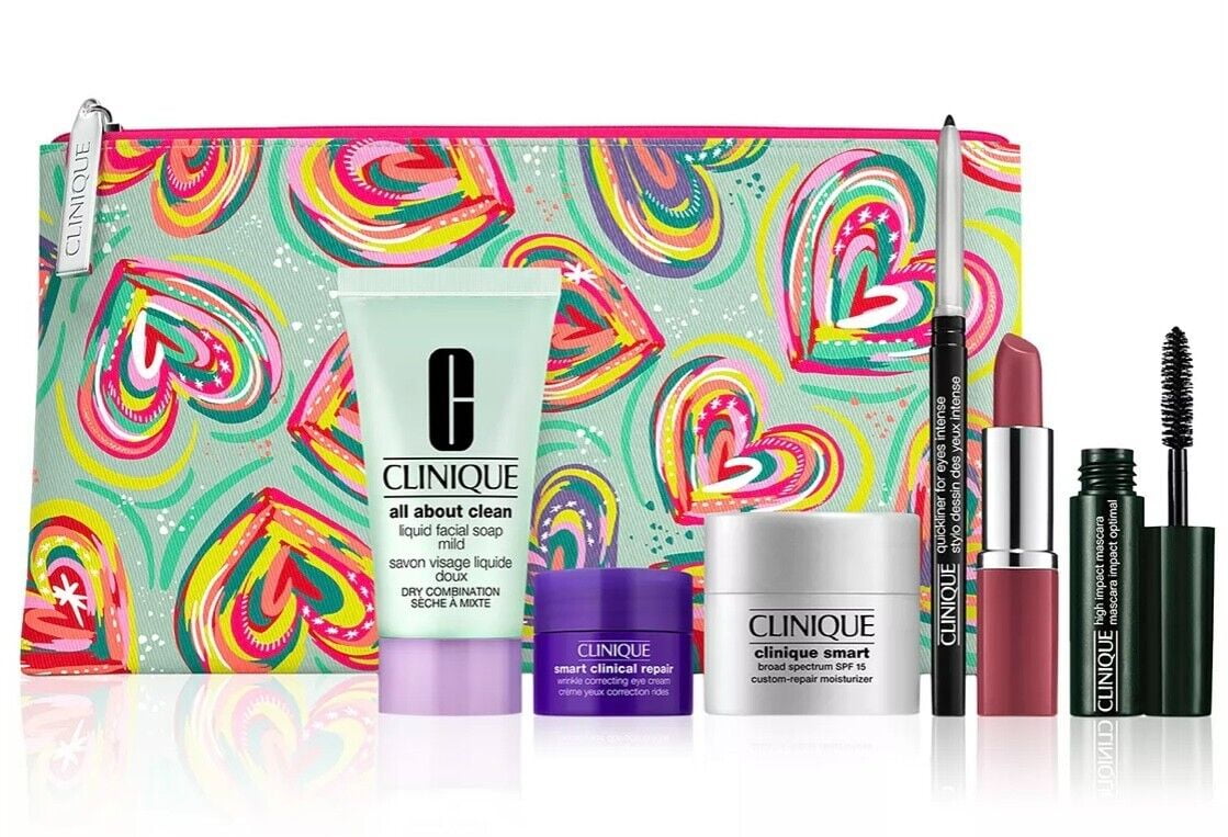 Macys Clinique Skincare Makeup 7 Pcs Deluxe Samples Gift Set Rainbow