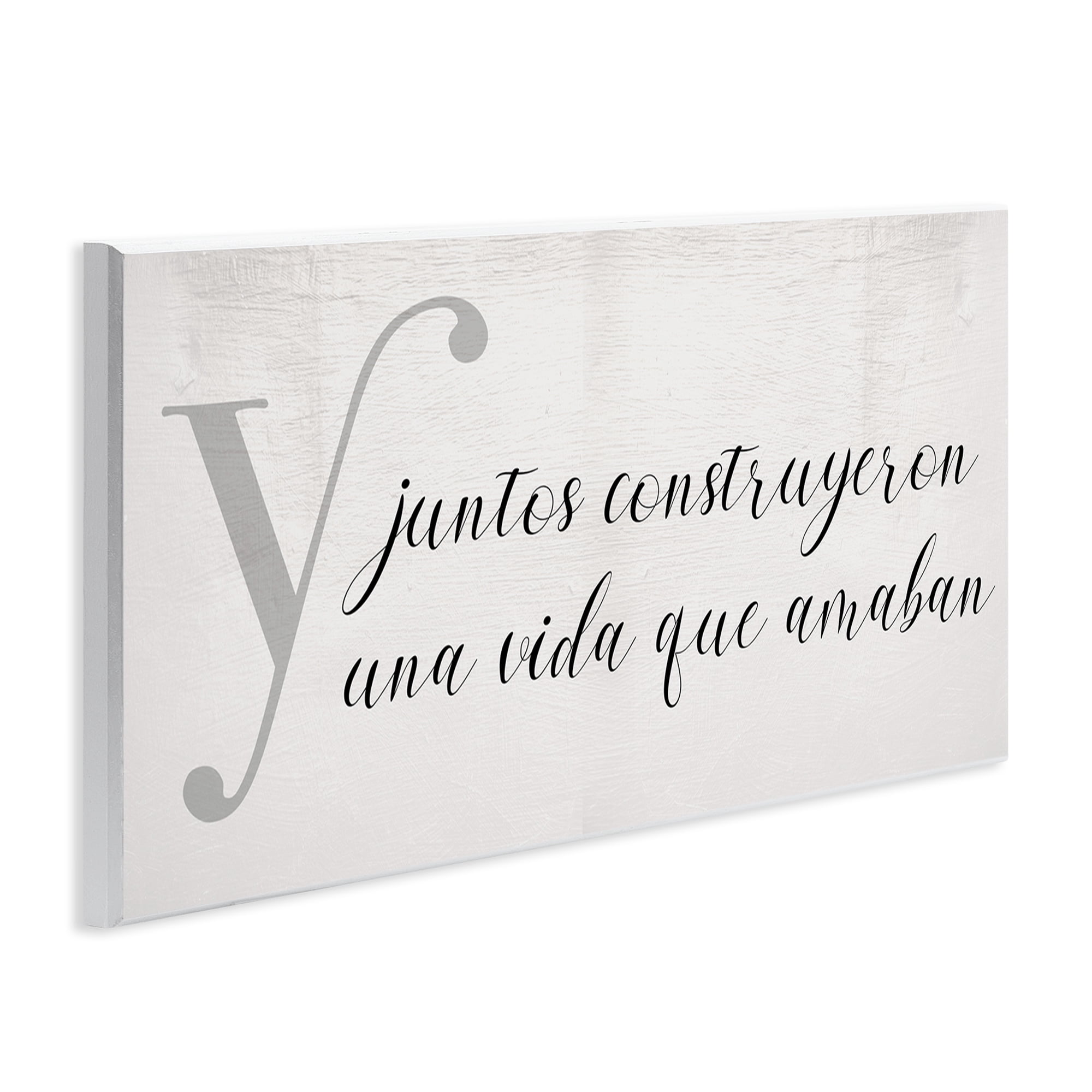Stupell Industries Juntos Construyeron una Vida Inspirational Quotes & Sayings Painting Unframed Art Print Wall Art, 17 x 7
