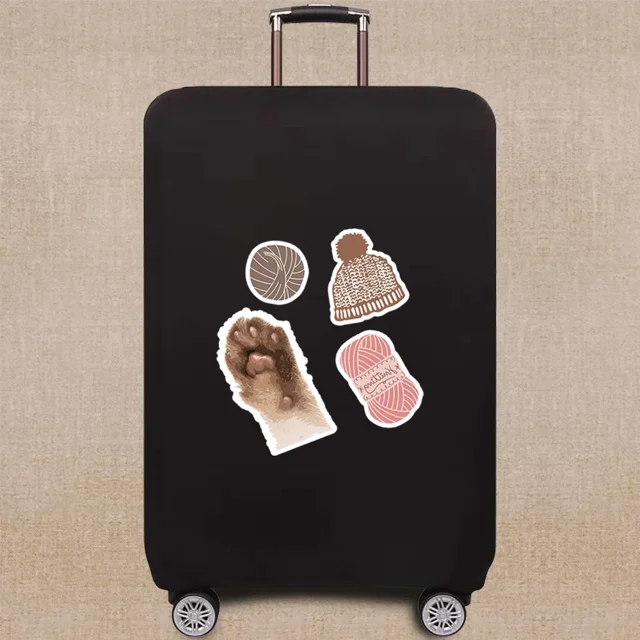 Travel Accessories Luggage Case Suitcase Dust Protective Cover 18-28 Inch Footprints Pattern Series Trolley Case Elastic Cover 8Footprints016 S