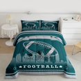 thumbnail image 2 of Homewish Teal Grey Rugby Bedding Comforter Set, Chic Stripe Line Abstract Twin Comforter Sets, Teens Kids Boys Girls Reversible Bedding Set, Ultra Soft Bedroom Decor, 2pcs, 2 of 8