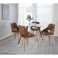 thumbnail image 3 of Fabrico Chair, Upholstered Dining Chairs, Mid-Century Modern Dining Chair, Kitchen Chairs for Dining Table, Dining Chairs Set of 2 (Zebra Wood, Camel Faux Leather), 3 of 8