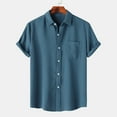 thumbnail image 2 of zfhfof Mens Waffle Shirt Short Sleeve Button Down Shirts Casual Beach Vacation Shirts Textured Wrinkle-Free Shirts, 2 of 9