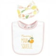 thumbnail image 3 of Hudson Baby Infant Girl Cotton Bib and Headband or Caps Set, Citrus Orange, One Size, 3 of 5