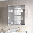 thumbnail image 2 of ANGELES HOME 20" x 32" Bathroom Mirror Medicine Cabinet with Reversible Door, Recessed or Surface Mount, 3 Adjustable Glass Shelves, 2 of 14