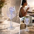 thumbnail image 4 of Oceans Treasure Handcrafted Sea Life Wine Glass, Blown Glass Wine Glass with Sea Motifs, Glass Drinkware for Home Decor and Gifting, 4 of 6