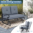 thumbnail image 6 of Costway Glider Outdoor Patio Rocking Bench Loveseat Cushioned Seat Steel Frame Grey, 6 of 7
