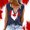 Dark Blue, variant on Womens Tanks Letter Graphic Print V Neck Button Top Sleeveless Camisoles for Women Pink M