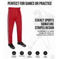 thumbnail image 3 of Exxact Sports Proline Full Length Baseball Pants Adult with Stripes, Relaxed Fit Open Bottom Men Baseball Pants (Red/White, AL), 3 of 7