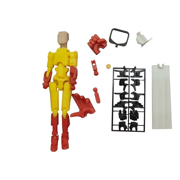 T13 Character Models,6 Inch Creative 3D Printed Action Figure,Desk Decoration, Creative Gifts (Yellow)