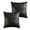 Black, variant on MUKA Pack of 2 Faux Leather Throw Pillow Covers, Hand Stitched Leather Sofa Backrest Throw Pillow Decorative Pillow Cover-Gold- 18"x18"