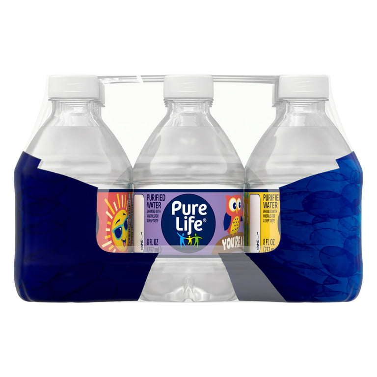 Pure Life, Purified Water, 8 Fl Oz, Plastic Bottled Water, 12 Pack