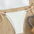 thumbnail image 6 of WREESH Womens Two Piece Swimsuit Metal Ring Bikini Set Fashion Printed Comfortable Loose Swimsuit Top Blouse Casual Attractive Beach Bathing Suit White, 6 of 6