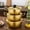 Gold Three-Piece Set, variant on Stainless Steel Noodle Cooker with Lid, Honeycomb Textured Non-Stick Soup Curry Pan Dishwasher Safe, Indoor Outdoor Camping Cookware Pot 2L Capacity