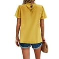 thumbnail image 2 of Pretty Comy Women's Temperament Solid Color Short-sleeved Parquet Top, 2 of 8